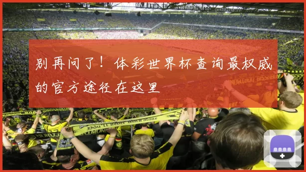 别再问了!体彩世界杯查询最权威的官方途径在这里